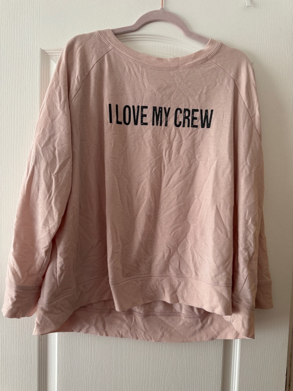 Macy's Pink Crewneck Sweatshirt "I LOVE MY CREW"